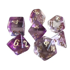 더블 컬러 다면체 게임 위 RPG 던전 및 DND D20 D12 D10 D8 D6 D4 테이블 게임용 7 개, style2-purple