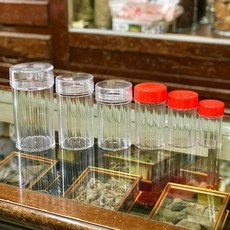 塑膠罐 透明收納罐 中藥罐, 1個, 5號透明罐（紅蓋）