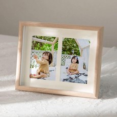 성장액자 돌잔치 첫돌 성장동영상, 어린이용 액자, 1매, 2장 화이트오크