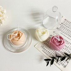 라온무드 튤립캔들 / 유리돔 세트상품, 화이트, 라튤립