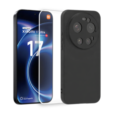 샤오미 17 울트라 매트블랙 풀커버 슬림핏 케이스 + 액정강화 방탄유리 필름