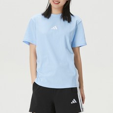 아디다스 여성용 여름 심플한 디자인 반소매 티셔츠 JE1227