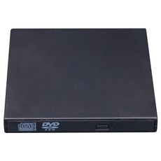 외장 cd플레이어 노트북전용 휴대용 슬롯 PC 데스크탑 컴퓨터용 광학 드라이브 라이터 CD RW 버너 리더 1MB USB DVD VCD 플레이어, Black
