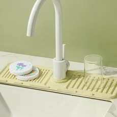 심플리프 실리콘 배수 패드 수도꼭지 드레인 싱크대 물받이 매트 수전 자동 물 빠짐 깔개 물고임 물때 방지, 그린, 1개, 그린