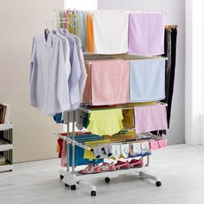 위즈홈 접이식 빨래건조대 프리미엄 8단 (더블라인)