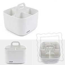 적층형오픈바스켓 칸막이수납함 시스맥스 오거나이저 포르타 비타 미니 손잡이, 커스타드 옐로우, 커스타드 옐로우