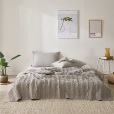 [100%천연오가닉] 국내산 순면 마인 피그먼트 여름이불 매트 패드, 그레이