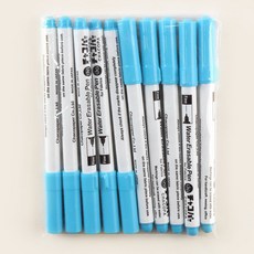 패션스타트 일제 차코 물로지워지는 패브릭 수성펜 초크펜 3종, 10개, 블루Fine