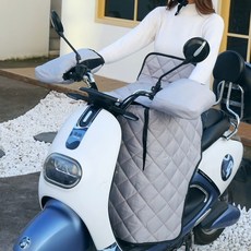 전기차 바람막이 오토바이 무릎 담요 장갑 전기 자전거 스쿠터 방한 방풍 보온 배달 겨울 커버 바람막이 워머 겨울분체 두툼한 기모 방수 봄가을 선바이저 바이크 덮개 겨울, 허리 지지대, 라이트그레이(엄지)라이트보드퀼팅스플릿세트