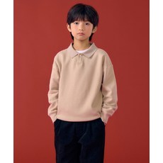 MUSINSA STANDARD KIDS 기모 오버사이즈 칼라드 스웨트셔츠 [더스티 베이지] 196339