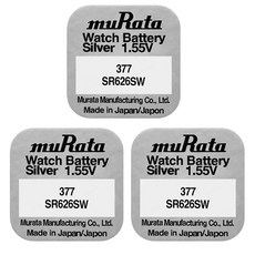 무라타 코인형 시계 건전지 SR626SW 377, 1개입, 3개