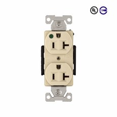 美國COOPER AH8300LTV 125V 20A 插孔內部紅光 BSMI認證 乳白 高級醫療級插座, 1個