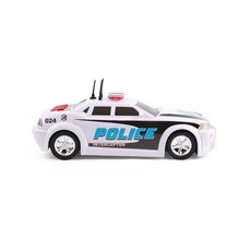 Mighty Fleet Rescue Force 30.5cm(12인치) 쓰레기 트럭 장난감 - 사실적인 조명 및 사운드 탈착식 재활용 통 내구성 있는 프리 휠링 디자인 만 3, 구조대 경찰 크루저