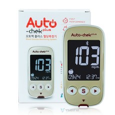 오토첵 플러스 혈당계[혈당측정기+시험지 10매+채혈기+파우치+침 10개], 1개