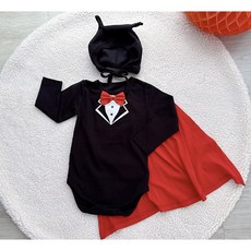 로이앤한나 남아 남자아기 아기 유아 할로윈코스튬 드라큐라 박쥐 슈트 모자 망또 3종세트