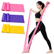 펴나나다 고탄력 전신 스트레칭 라텍스 요가밴드 0.35mm, 3개, 옐로우+퍼플+핑크