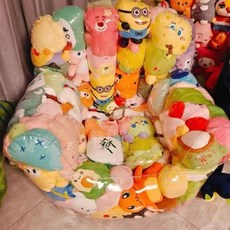 BCQ 투명 인형수납형 쇼파 지퍼형 DIY 인형정리 소파 체어 PVC 의자 인형채움 소파커버 대형, 투명 인형수납형 소파(기본형)
