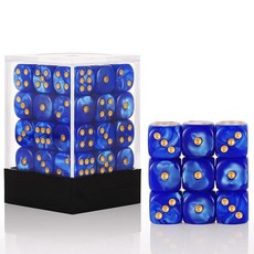 해외 Handan 24팩 16MM 6면 주사위 세트 반투명 색상 D6 게임 Yahtzee Bunco 또는 교육 수학을 위한 표준 휴대용 파우치 포함옐로우 미국매장정품+ 1723, .0008.딥 블루 펄.