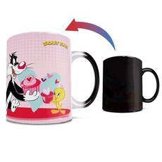 Morphing Mugs Looney Tunes - 실베스터와 트위티 버드 스위트 - 발렌타인 데이 - 325ml(11온스) 색상 변화 열에 민감한 세라믹 머그 1개 - 뜨거운, Morphing Mugs Looney Tunes - 실