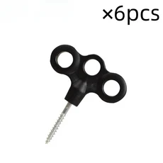 6개의 나사 후크 로프 버클 하이킹 캠핑 핀 텐트 야광 여행용 장비 액세서리 3구 데크 패스너, 01 빠른  Mainland, 02 검정색