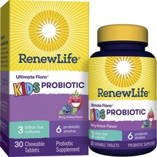 RenewLife 莓果風味益生菌咀嚼錠, 1組, 30顆