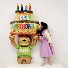 달콤한 도넛 아이스크림 케이크 호일 풍선 사랑 헬륨 베이비 샤워 생일 파티 장식 어린이 장난감 디지털 그림 Globo, 기타, bear cake