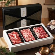 고기생각 국내산 한돈 선물세트 3구 가브리살 삼겹살 목살 냉장 1.2kg, 1세트