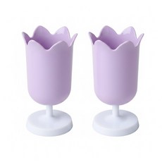 VITALO 튤립 펜홀더 데스크정리함 파스텔 인테리어 소품 동일컬러 2개세트, 1세트, 라일락 퍼플