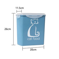 【開發票/統編】寵物儲糧桶 密封防潮 貓咪零食收納盒 寵物飼料桶 貓糧收納桶 狗糧密封桶 防潮儲糧桶 寵物糧食零食凍幹罐960112, 藍色卡啦儲糧桶超大【5.8L】, 1個