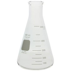 코닝 4980-500 파이렉스 좁은 입 삼각 플라스크 헤비 듀티 림 100mL 용량-500mL 용량 눈금 범위 고무 스토퍼 번호 7 101mm 직경, SINGLE, PLAIN