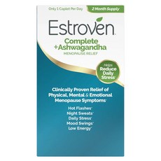 Estroven Complete + Ashwagandha 更年期緩解錠, 藥錠/膠囊, 60錠, 1個