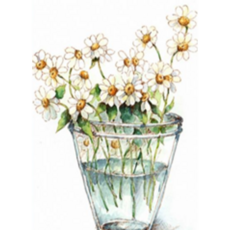 보석십자수 DIY 다이아몬드 캔버스 가로형 40 x 30cm, 들꽃 수채화, 1개