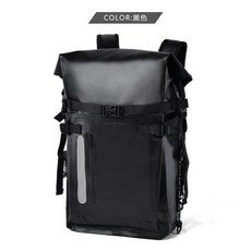 30公升防水戶外雙肩背包/蛙鞋背包/潛水裝備袋, 黑色
