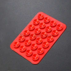 2pcs두꺼운 실리콘 흡입 컵 24 사각형 흡입 컵 휴대 전화 태블릿 수하물 흡입 컵 범용 충전기 가죽 케이스, 15 red