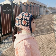 [패키지] 모티브 바라클라바 만들기 (실4볼+설명문+전체동영상 +단추1개), 블루+그린, 1개