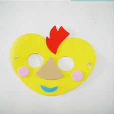 向日葵EVA面具 臺灣現貨 多款造型 附鬆緊帶 DIY彩繪 萬聖節舞會面具, 1個, 小鳥, 黃色