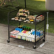 플리마켓 매대 접이식 행사 부스 홍보용 진열대, P. 휴대용 접이식 검정색 대형  소형 바퀴