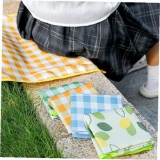 가벼운 간편 1인 체크무늬 접이 공원 보관 나들이 등산 야외 낚시 휴대방석 캠핑, 노랑