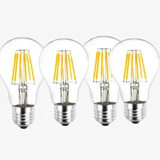 A60 LED 전구 4W 차가운 흰색/따뜻한 220V E27 램프 베이스 필라멘트 고효율 에너지 절약, [01] C35 E14, [02] 4W, [01] Cold White, 1개