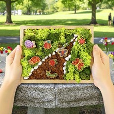 스칸디아모스 액자 만들기 오솔길 원예 DIY 키트 단체 수업 재료 노인 어르신 중학생, 모스 오솔길 액자 만들기(P00000GS)
