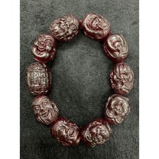 嚴選龍涎香(灰琥珀)十八羅漢雕刻手串18mm/散發淡淡香味/獨特紋路/移動式香水, 1個