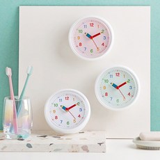 120파이 칼라 무소음 교육용 흡착 욕실시계 (3colors), 핑크