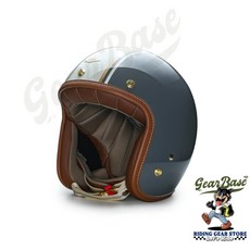 【吉兒基地 Gear Base】飛喬 GODEN 安全帽 皮革 邊條 復古 烤漆 彩繪, 高登CUSTOM - 亮光水泥灰,XL