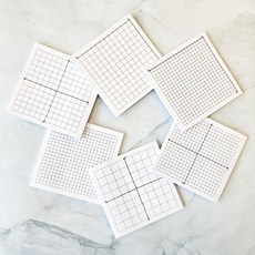 모눈 종이 점착메모지 함수 좌표 컬러 평면도형 수학 준비물, 화이트, 1세트, 150매, 모눈종이 점착메모지(화이트 6개)각25매