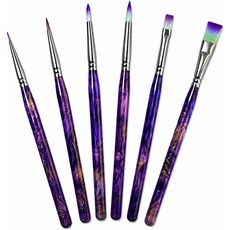 ARTGOTO 6PCS 숫자 키트 페인트 수채화 구아슈 오일 페이스 페인팅을 위한 가용 미세 원형 및 플랫 팁 디테일 브러시 미니어처 모델 피규어 크래프트