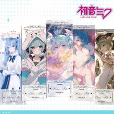 하츠네 미쿠 레이저 티켓 굿즈 양면 포토카드 책갈피, 1개, 베어 허그