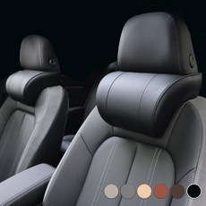 엔칸타 세이프레더넥 가죽 메모리폼 차량용 목쿠션, 2개, 블랙