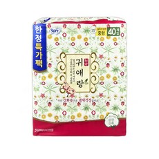 유노이아 쏘피 귀애랑 생리대 중형 40P -O, 40개입, 1개