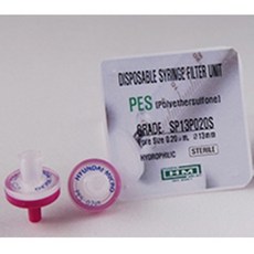 Syringe Filter PES(Polyethersulfone) 25mm PES 친수성 멸균시린지필터(0.45㎛) 1pcsSP25P045N 수용성멤브레인필터