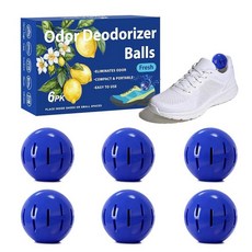 Sneaker Deodorizer Shoe Freshener Balls 6 Pack Fresh Scent Small Spaces Odor Eliminator for Gym B, 신선함